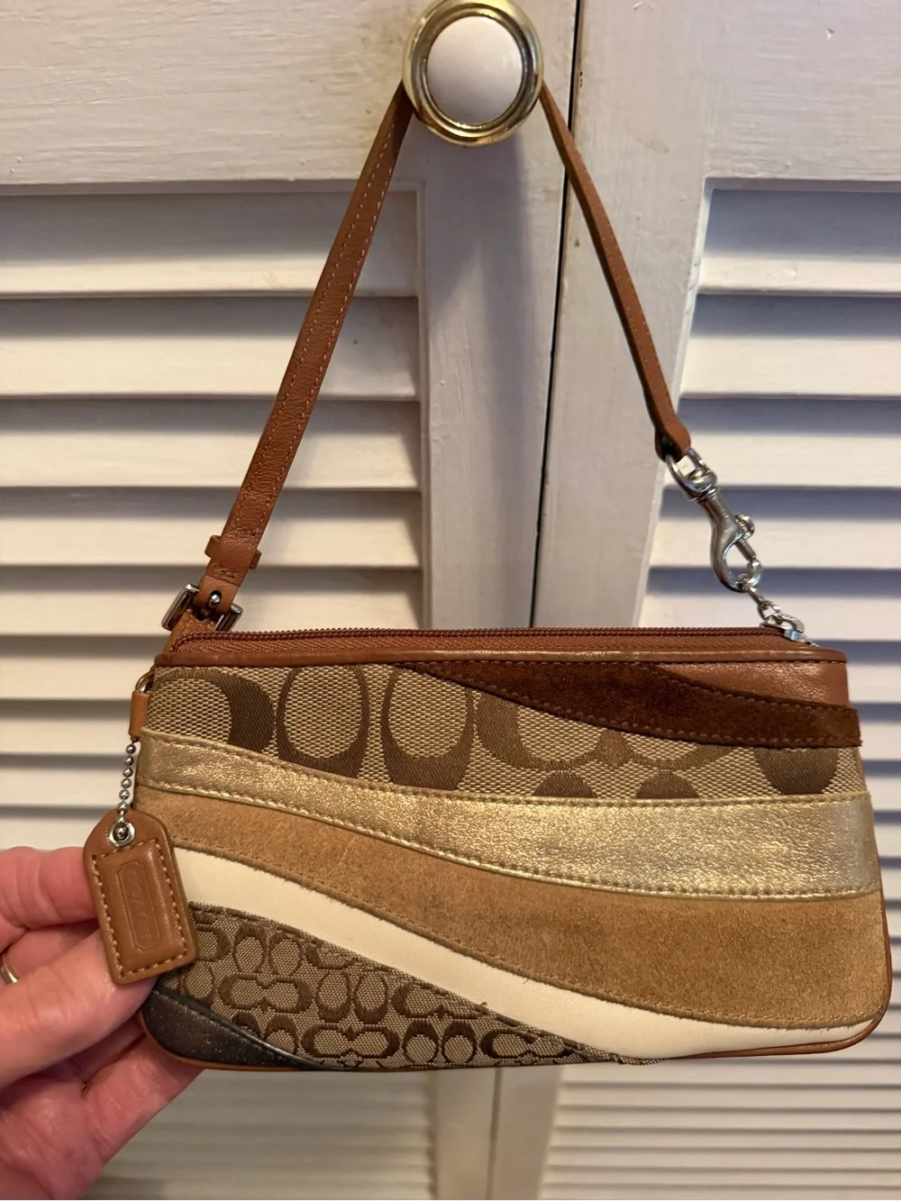 Coach y2k Shoulder Bag in Beige and Tan